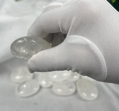 Clear Quartz Palm Stone: Polished Crystal for Meditation & Anxiety Relief Home Decor Worry Pocket Stress Anxiety Palm Stone