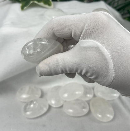 Clear Quartz Palm Stone: Polished Crystal for Meditation & Anxiety Relief Home Decor Worry Pocket Stress Anxiety Palm Stone