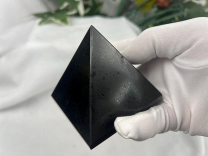 Namibia Black Tourmaline Pyramid Natural Crystal Polished Worry Stone Home Decor Anxiety Pocket Distraction Meditation Birthday Christmas