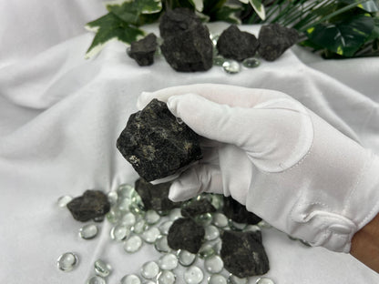 Raw Coppernite Crystals: Untreated Nuummite for Anxiety & Home Decor