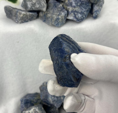 Raw Blue Aventurine Palm Stone: Polished Crystal for Anxiety Relief