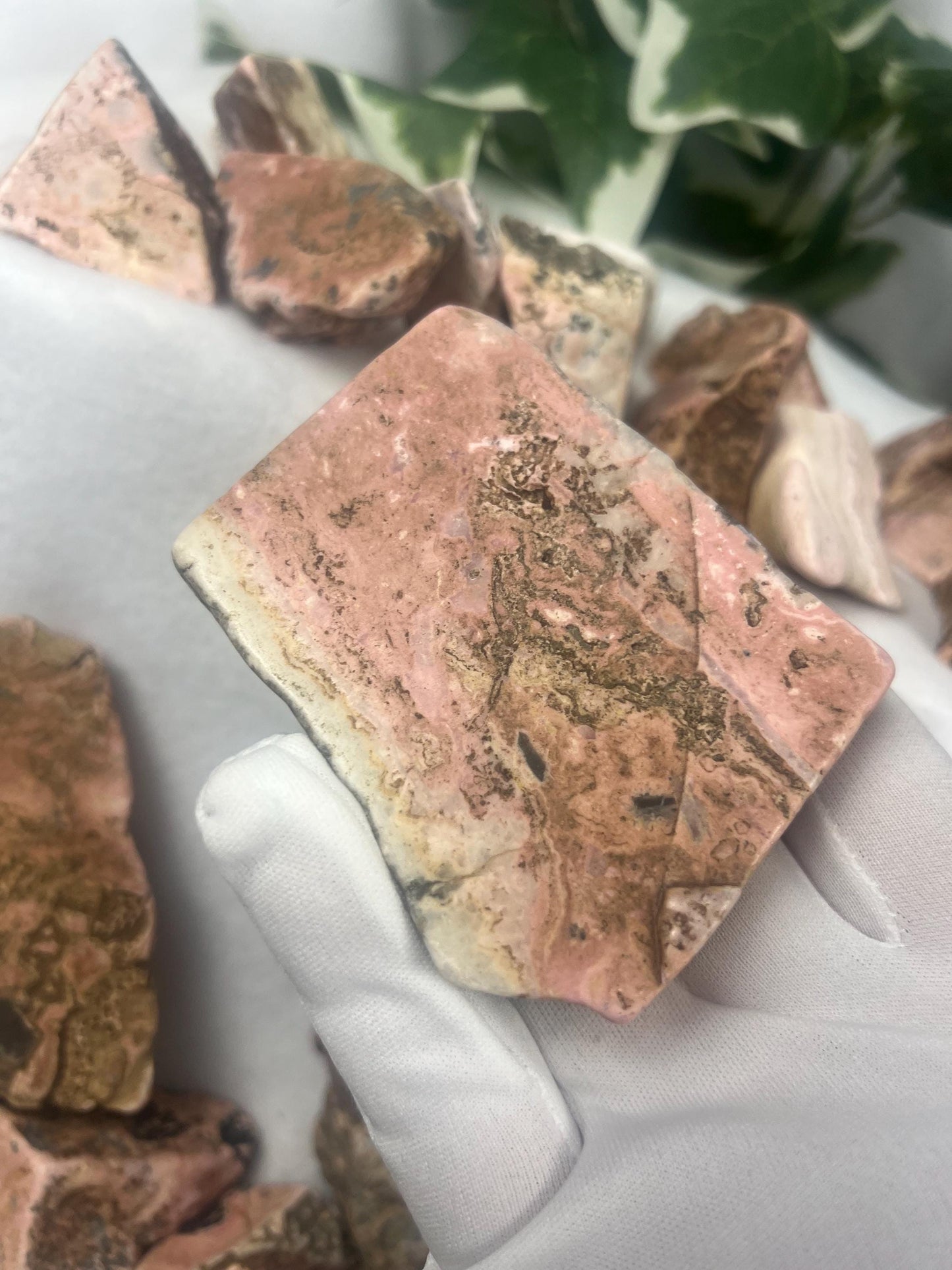 Fresh British Columbia Rhodonite Natural Polished Free Form Stone Smooth Carved Crystal for Distraction Anxiety Christmas Home Decor