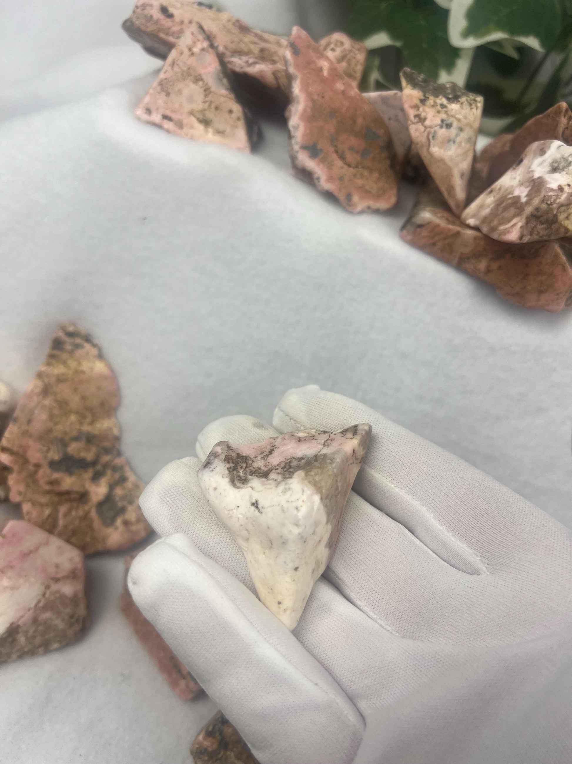 Fresh British Columbia Rhodonite Natural Polished Free Form Stone Smooth Carved Crystal for Distraction Anxiety Christmas Home Decor