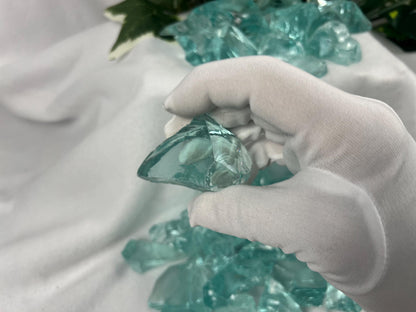 Raw Aquamarine Green Opalite Crystals: High Frequency Healing Stones, Home Decor