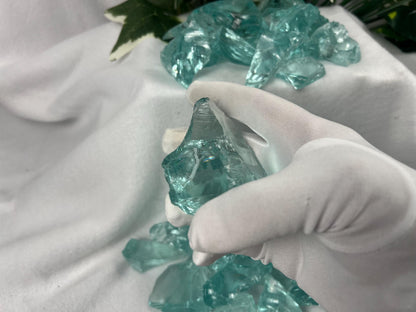 Raw Aquamarine Green Opalite Crystals: High Frequency Healing Stones, Home Decor