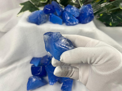 Raw Sapphire Opalite Crystal Glass Arts and Crafts Home Decor Gift Birthday Stone Anxiety Worry Meditation Christmas Mineral