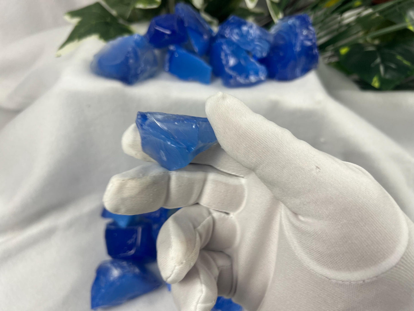 Raw Sapphire Opalite Crystal Glass Arts and Crafts Home Decor Gift Birthday Stone Anxiety Worry Meditation Christmas Mineral