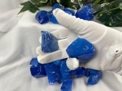 Raw Sapphire Opalite Crystal Glass Arts and Crafts Home Decor Gift Birthday Stone Anxiety Worry Meditation Christmas Mineral