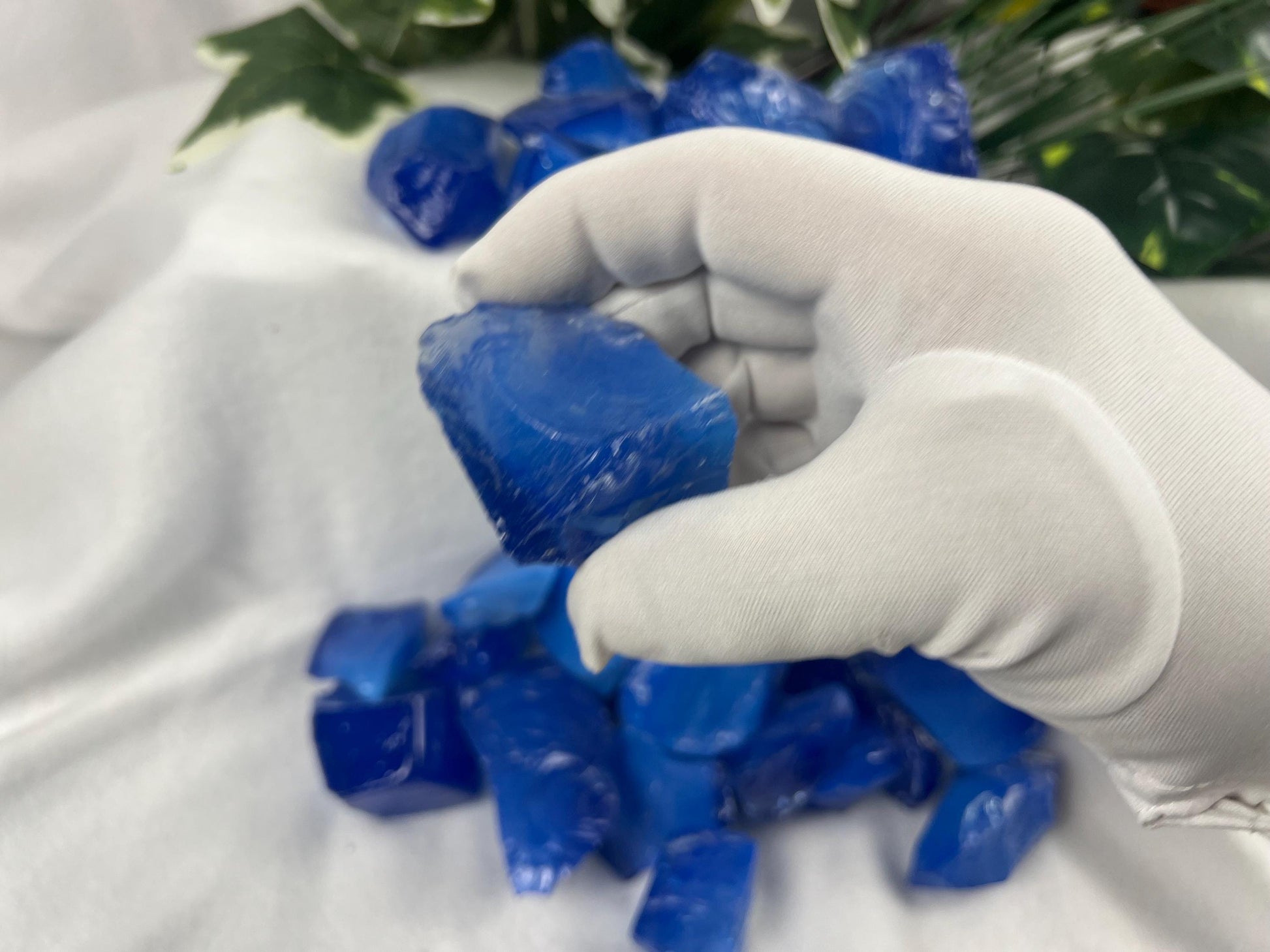 Raw Sapphire Opalite Crystal Glass Arts and Crafts Home Decor Gift Birthday Stone Anxiety Worry Meditation Christmas Mineral