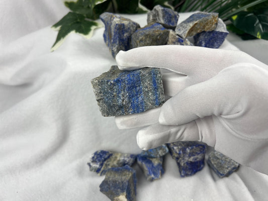 Afghan Lapis Lazuli Palm Stone: Raw Blue Crystal for Anxiety Relief, Crafting