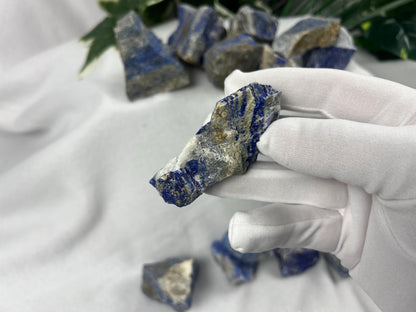 Afghan Lapis Lazuli Palm Stone: Raw Blue Crystal for Anxiety Relief, Crafting