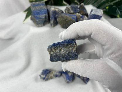 Afghan Lapis Lazuli Palm Stone: Raw Blue Crystal for Anxiety Relief, Crafting