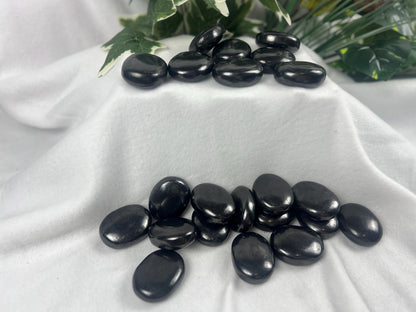 Shungite Palm Stone: Grounding Crystal for EMF Protection Home Decor Worry Pocket Stress Anxiety Palm Stone