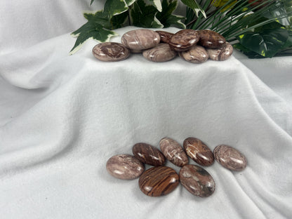 Volcanic Chocolate Jasper Palm Stone: Polished Crystal for Anxiety Relief Home Decor Worry Pocket Stress Anxiety Palm Stone
