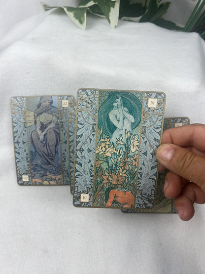 Alfons Mucha Art Nouveau Oracle Card Deck 36 Cards Fully Licensed and Original Inclusive Tarot Deck Guidebook Home Decor Gift