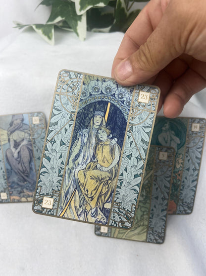 Alfons Mucha Art Nouveau Oracle Card Deck 36 Cards Fully Licensed and Original Inclusive Tarot Deck Guidebook Home Decor Gift