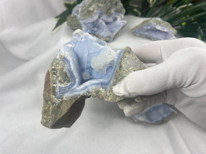 Raw Blue Lace Agate Crystal: Calming Home Decor Gemstone