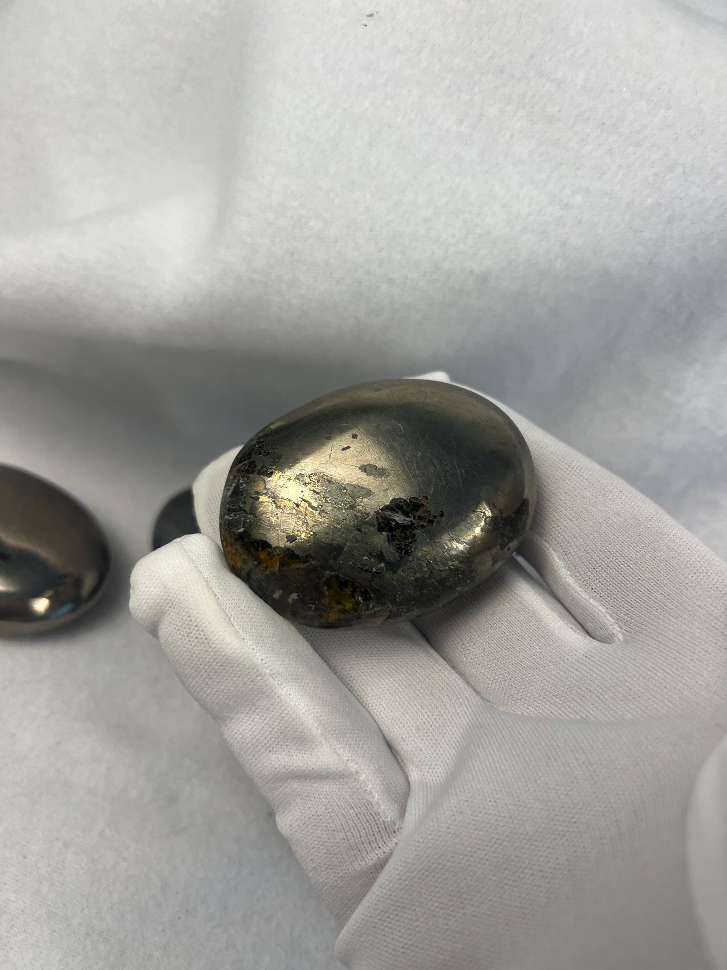 Spanish Iron Pyrite Palm Stone: Home Decor, Stress Relief Crystal Home Decor Worry Pocket Stress Anxiety Palm Stone