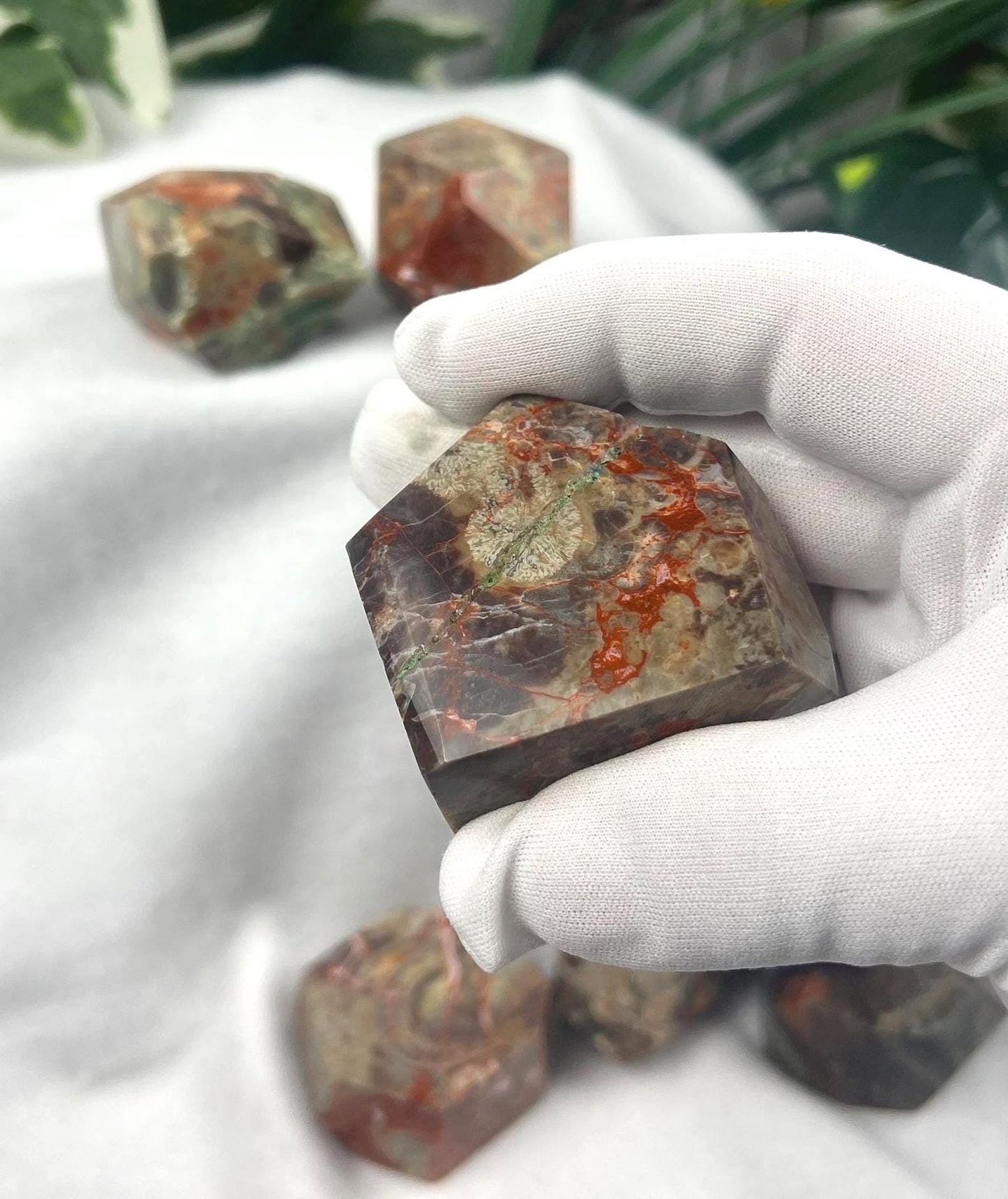 Australian Brecciated Jasper Natural Palm Free form Polished Carved Crystal Distraction Home Decor Worry Stress Relief Anxiety Gift Birthday