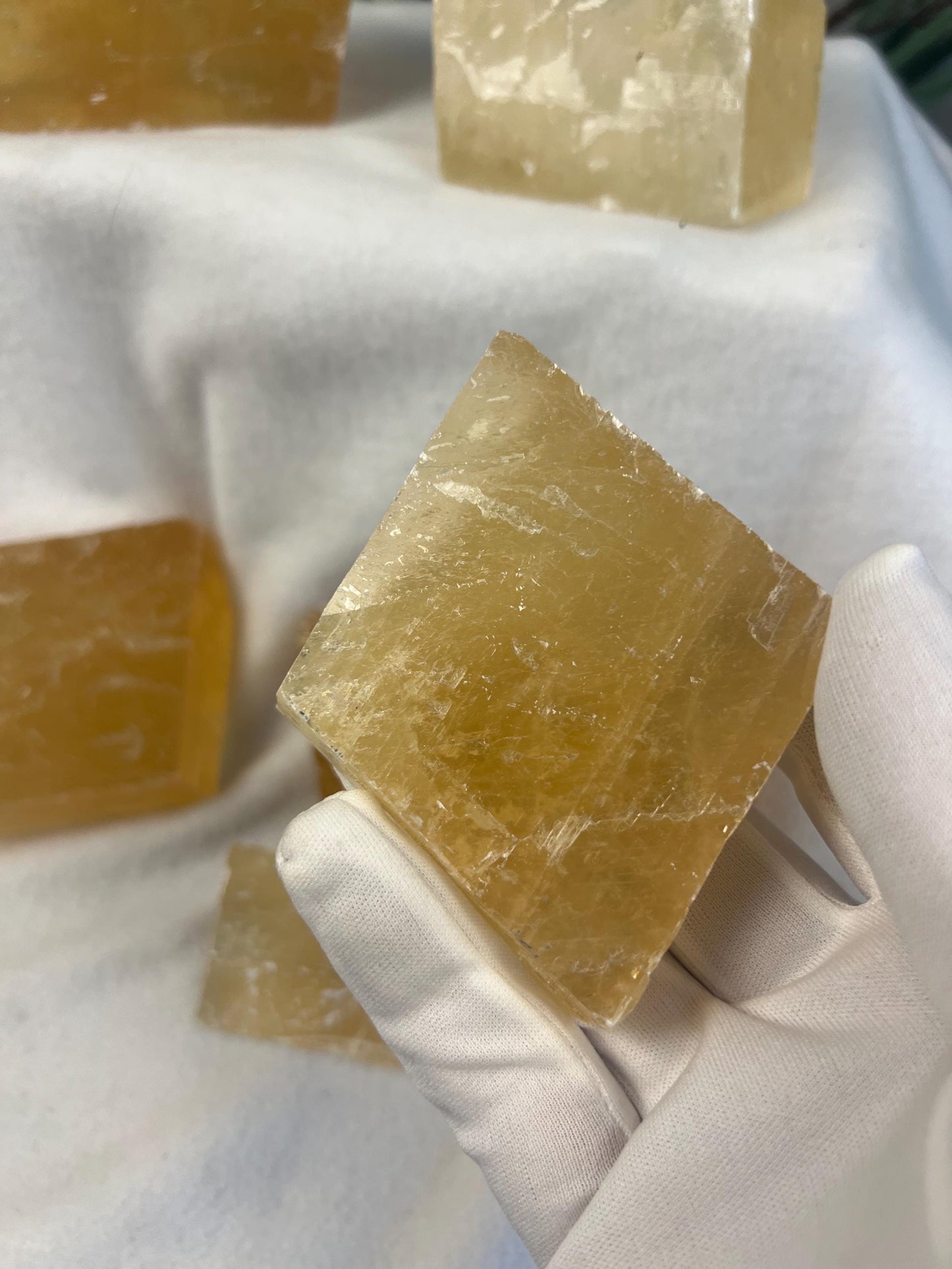 Beeswax Calcite Palm Stone: Polished Crystal for Anxiety & Home Decor Home Decor Worry Pocket Stress Anxiety Palm Stone