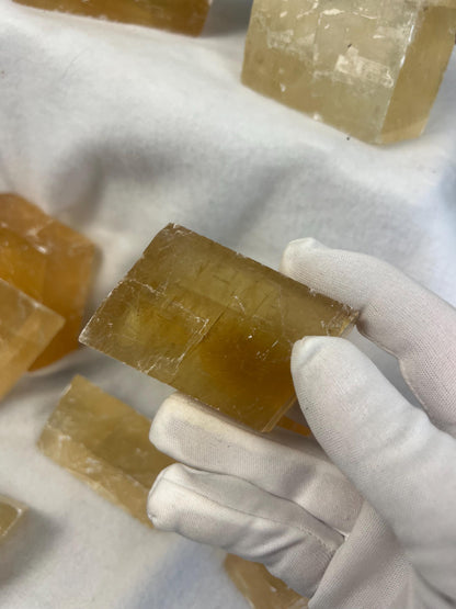 Beeswax Calcite Palm Stone: Polished Crystal for Anxiety & Home Decor Home Decor Worry Pocket Stress Anxiety Palm Stone