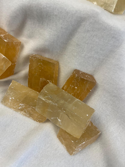 Beeswax Calcite Palm Stone: Polished Crystal for Anxiety & Home Decor Home Decor Worry Pocket Stress Anxiety Palm Stone