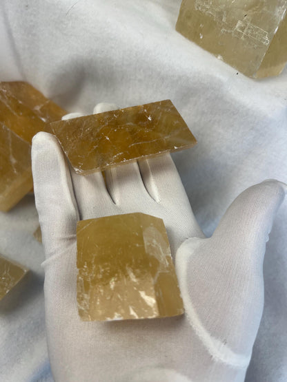 Beeswax Calcite Palm Stone: Polished Crystal for Anxiety & Home Decor Home Decor Worry Pocket Stress Anxiety Palm Stone