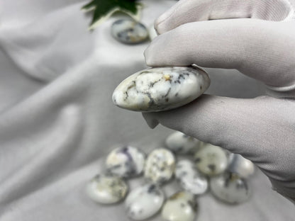 Moroccan Dendritic Calcite Palm Stone: Stress Relief, Home Decor Home Decor Worry Pocket Stress Anxiety Palm Stone