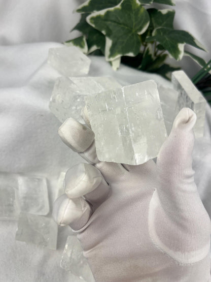 Ice Calcite Palm Stone: Polished Crystal for Anxiety & Home Decor Home Decor Worry Pocket Stress Anxiety Palm Stone