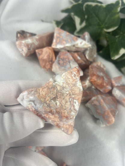 Antique Rose Agate Palm Stone: Polished Crystal for Meditation Home Decor Worry Pocket Stress Anxiety Palm Stone