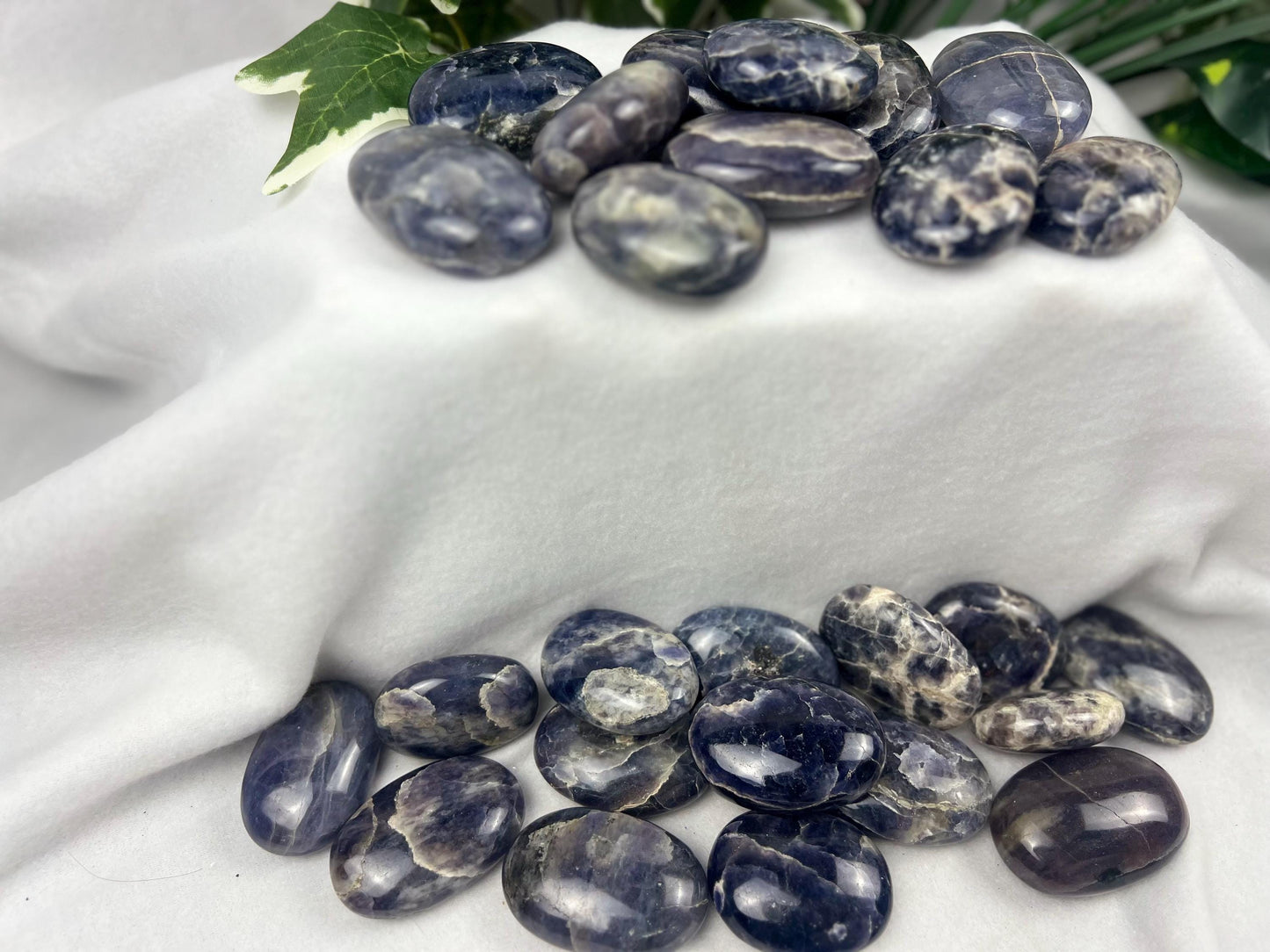 Iolite Palm Stone: Polished Rajasthan Crystal for Anxiety Relief Home Decor Worry Pocket Stress Anxiety Palm Stone
