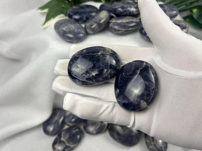 Iolite Palm Stone: Polished Rajasthan Crystal for Anxiety Relief Home Decor Worry Pocket Stress Anxiety Palm Stone