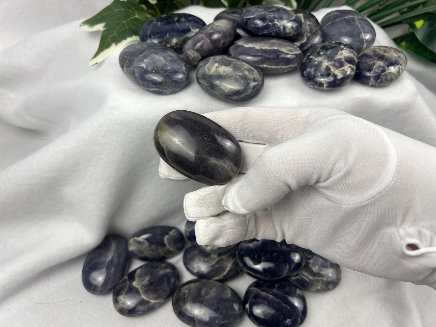 Iolite Palm Stone: Polished Rajasthan Crystal for Anxiety Relief Home Decor Worry Pocket Stress Anxiety Palm Stone