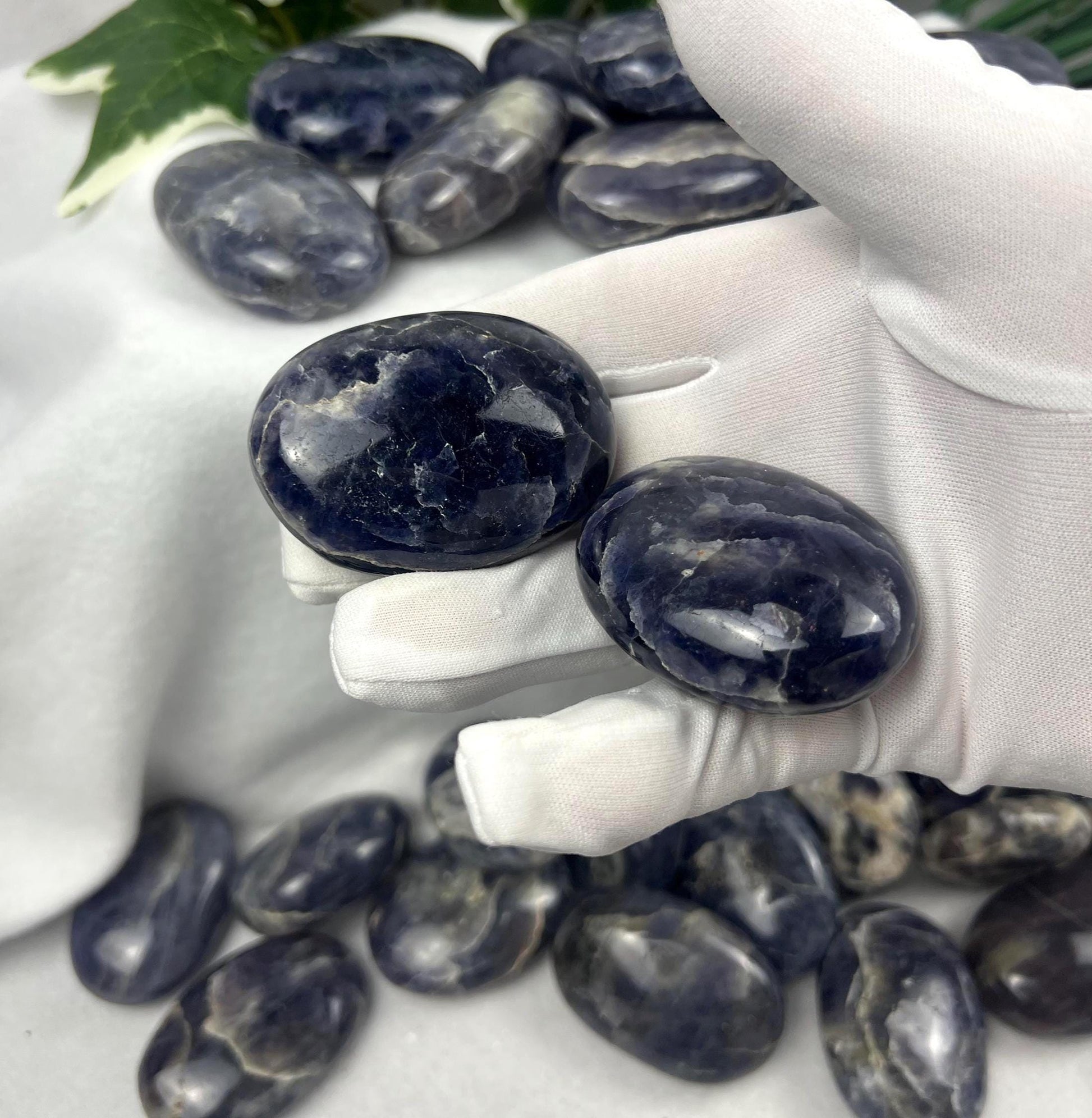 Iolite Palm Stone: Polished Rajasthan Crystal for Anxiety Relief Home Decor Worry Pocket Stress Anxiety Palm Stone