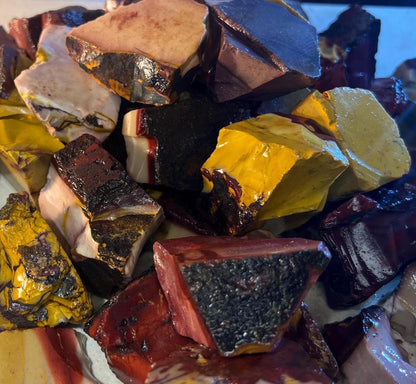 Raw Mookaite Jasper Crystals: Untreated Home Decor Stones