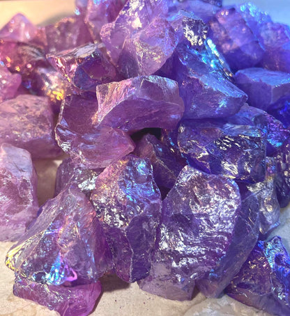 Angel Aura Quartz Crystal: Raw Purple Stone for Anxiety & Meditation