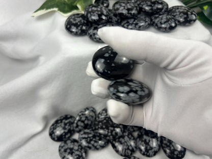 Gujarat Snowflake Obsidian Crystal: Anxiety Relief, Home Decor Home Decor Worry Pocket Stress Anxiety Palm Stone