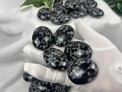 Gujarat Snowflake Obsidian Crystal: Anxiety Relief, Home Decor Home Decor Worry Pocket Stress Anxiety Palm Stone