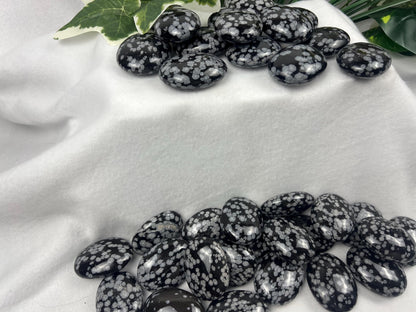 Gujarat Snowflake Obsidian Crystal: Anxiety Relief, Home Decor Home Decor Worry Pocket Stress Anxiety Palm Stone