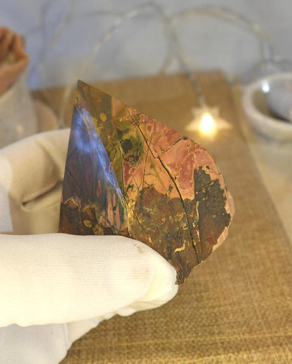 Cherry Creek Jasper Crystal Point: Raw Carved Stone, Meditation Decor