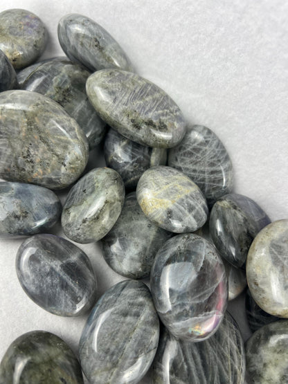 Finland Labradorite Palm Stone: Purple Carved Crystal, Anxiety Relief Home Decor Worry Pocket Stress Anxiety Palm Stone