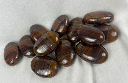 Iron Tiger Eye Palm Stone: Grounding Worry Stone, Home Decor Home Decor Worry Pocket Stress Anxiety Palm Stone