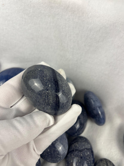 Blue Aventurine Palm Stone: Polished Crystal for Anxiety Relief Home Decor Worry Pocket Stress Anxiety Palm Stone
