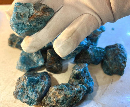 Raw Blue Apatite Crystals Natural Crystal Worry Stone Home Decor Anxiety Pocket Distraction Meditation Gift Birthday Christmas