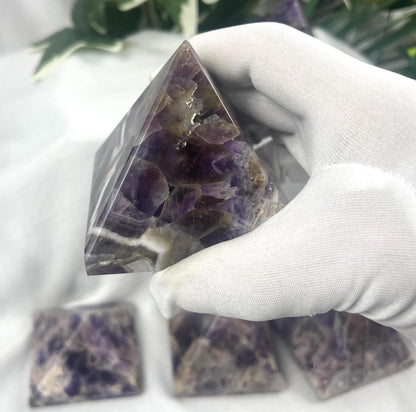 Satpura Mountain Amethyst Pyramid Polished Home Decor Worry Distraction