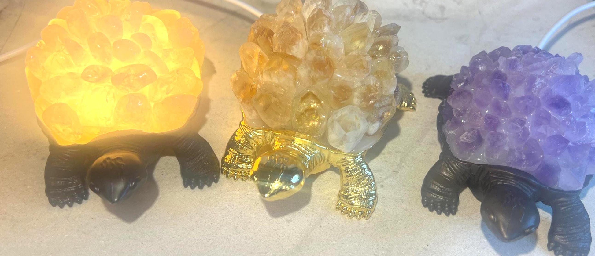 Turtle Nightlight Crystal Shell Gemstone Polished Pyramid Sleeping Stones Anxiety Worry Christmas Home Desk Decor Xmas Gift Desk Nightstand