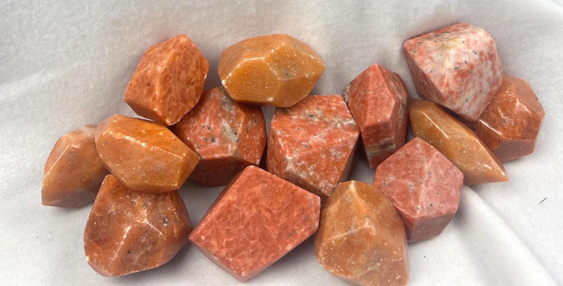Norwegian Sunstone Palm Stone: Polished Free Form Gemstone Home Decor Worry Pocket Stress Anxiety Palm Stone