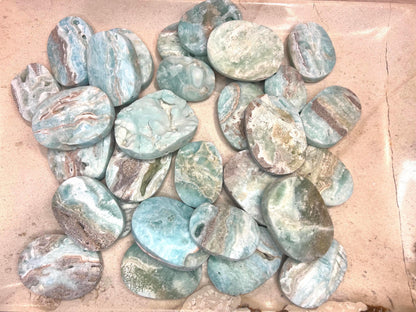 Congo Hemimorphite Palm Stone: Polished Crystal for Anxiety Relief Home Decor Worry Pocket Stress Anxiety Palm Stone