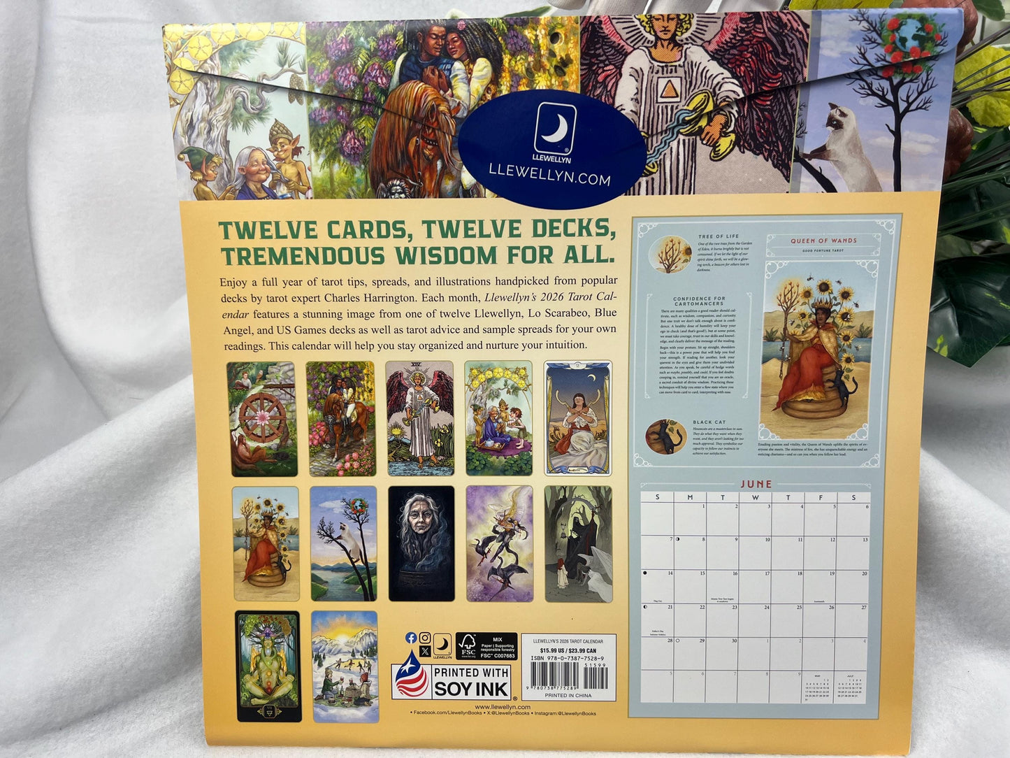 Llewellyn's 2026 Tarot Calendar Home Decor Wall Picture Craft Holiday Christmas Xmas Birthday Funny Llewelyn Journal Gift Meditation