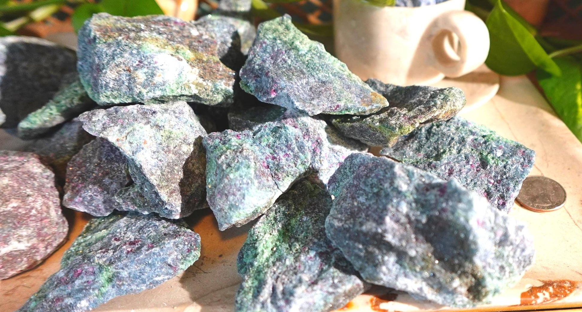 Raw Ruby in Fuchsite Specimens Crystals Untreated Anxiety Home Decor Wholesale minerals School Christmas Xmas Home Decor Craft Project